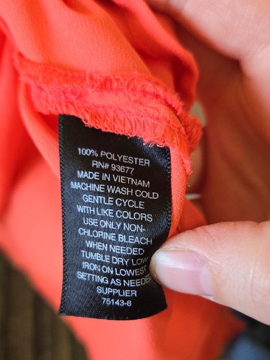 Worthington Coral-Orange Sleeveless Split-Neck Camisole - Picture 4 of 5